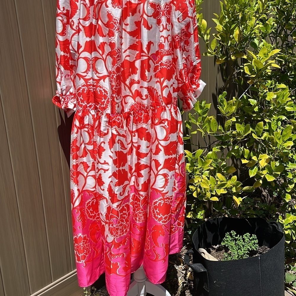 Anthropologie Delfi Women's Sasha Off-The-Shoulder Maxi Dress Large Wedding NWT - Picture 6 of 16